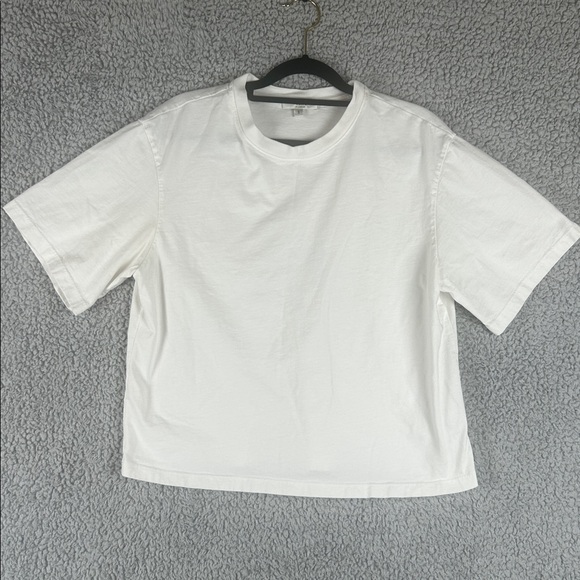 AGOLDE Salma Tee Crewneck Short Sleeve Cotton Relaxed White Top Size S - Picture 3 of 16